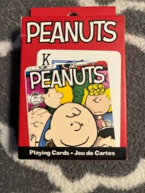 Peanuts Red Tuck Box Playing Cards with Multicolor Character Art